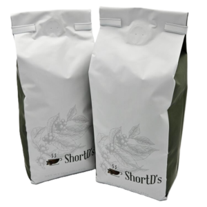 Packaged custom roasted small batch coffee, fresh roasted by ShortDs.